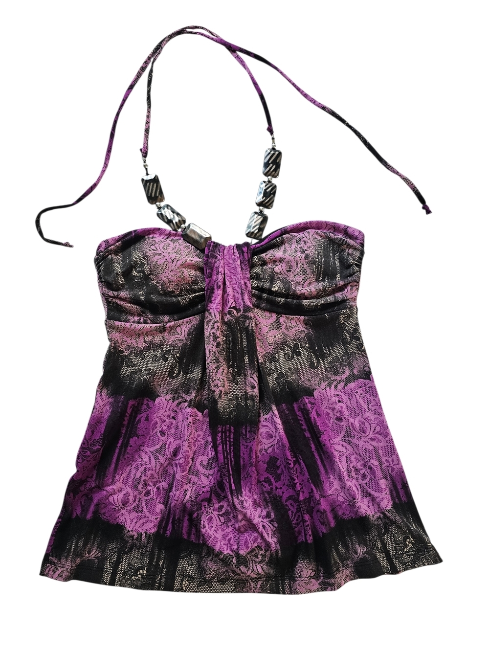 Y2K grass collection Purple and Black Strapless Halter Camisole